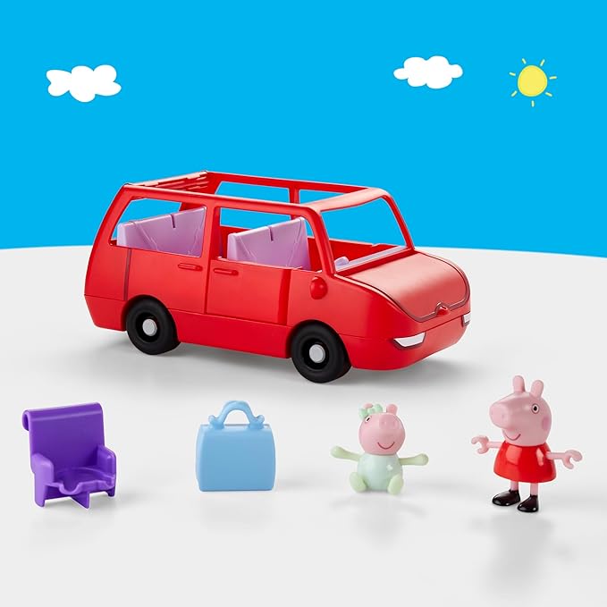 Peppa Pig Peppa's Big Family Car with 2 Figures (Fits 5), Toy Car Playset for Girls and Boys, Kids, Ages 3+