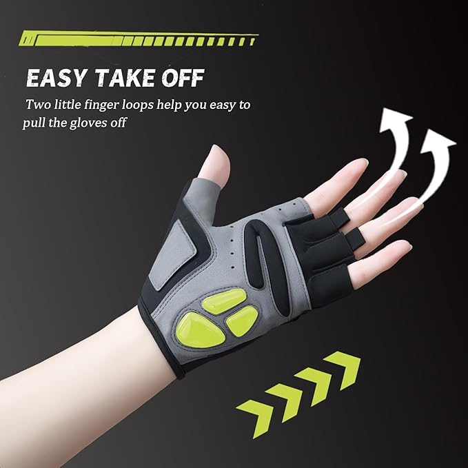Cycling Gloves,Gel Padded Bike Gloves for Men Cycling,Anti-Slip & Shock-Absorbing Lightweight & Breathable Design Road Bicycle Half Finger for Women