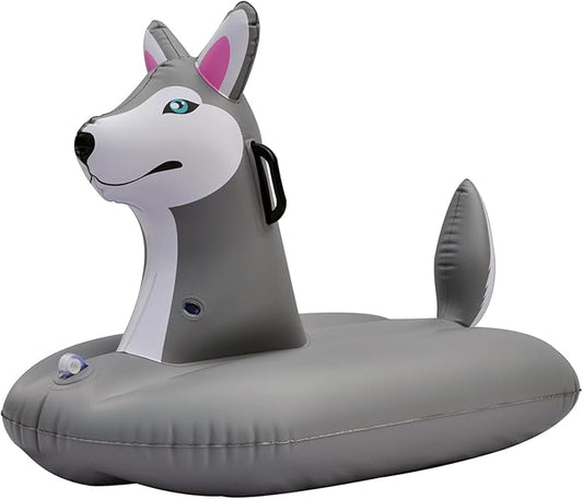 Jet Creations Inflatable Husky Dog Tube Pool floatie ridable Blow up Summer Beach Swimming Pool Party Lounge raft Decorations Toys Kids Adults 38 inch Fun-HUSKYM,Multi