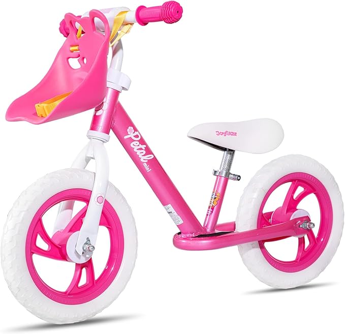 JOYSTAR 12/14 Inch Kids Balance Bike for 18months-5 Years Old Boys Girls, Lightweight Toddler Balance Bikes with Footrest and Handlebar Basket or Doll Seat