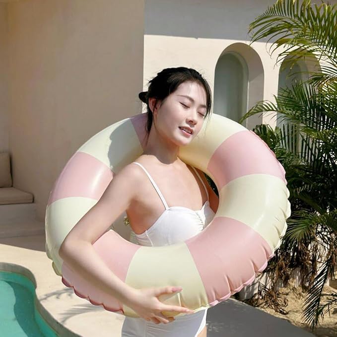 Children Swimming Ring, Inflatable Pool Floats Swim Tube Raft Toy with Fruits Mermaid Decorations Summer Water Fun Lounge Beach Lake Party Supplies for Kids