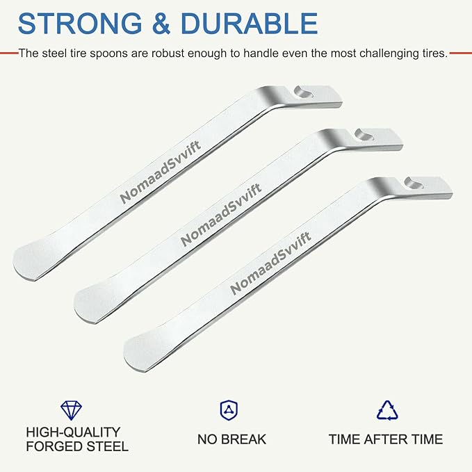 Bicycle Tire Levers, Iron Tyre Spoons, Professional Bike Tire Removal Tool for Road, Mountain Bike, etc