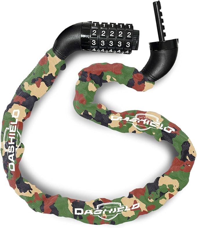 Bike Chain Lock Security 5 Digit Resettable Combination, 38.6 inches Heavy Duty Anti Theft Lock Chain for Bicycle, Motocycle, Scooter, Gate, Fence (Camo, 3.2ft)