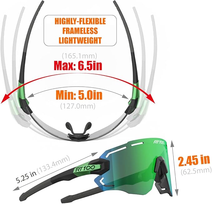 RIDE YOUR WAY Professional wrap around Frameless Cycling Sunglasses for Men and Women