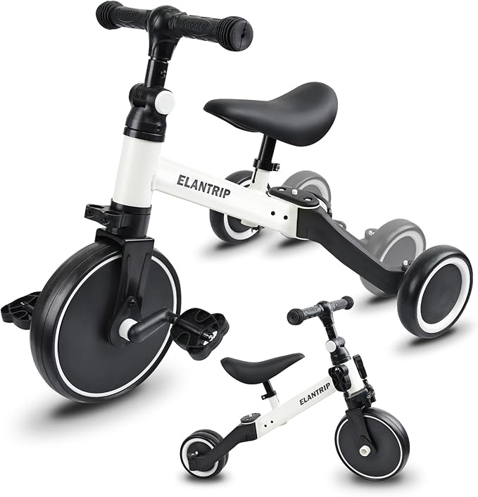 Elantrip 5 in 1 Balance Bike for 1 to 3 Years Old Kids,Toddler Tricycle Kids Trikes Tricycle, Best Toys for Boy & Girl, Balance Training,Adjustable Seat and Removable Pedal