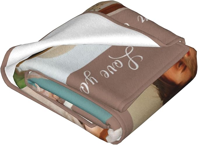 Custom Blanket with Photos, Personalized Blankets with Picture, I Love You Girlfriend Boyfriend Couples Gifts, for Birthday Christmas Women Men Adult Kids Mom Dad Wife Husband