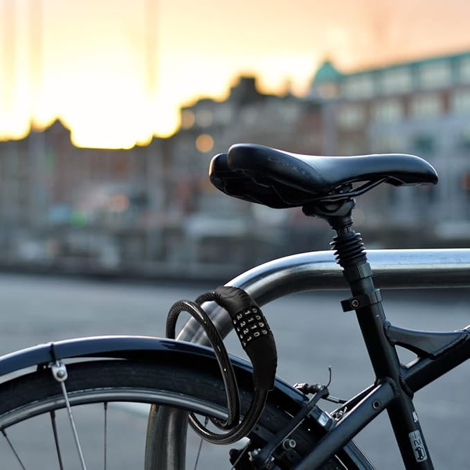 4 Digit 3 Feet Long Bike Lock Cable Combination, Resettable Anti Theft Bicycle Lock for Electric Scooter