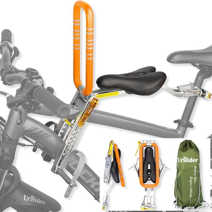 Child Bike Seat, Front Mount Kids Bike Seat,Fit Mountain Bikes, Cruiser Bikes, Folding Bikes, Ultra Light,Portable, Tool-Free, Quick-Release,Toddler Bike Seat for 2-6 Years(up to 60lbs)