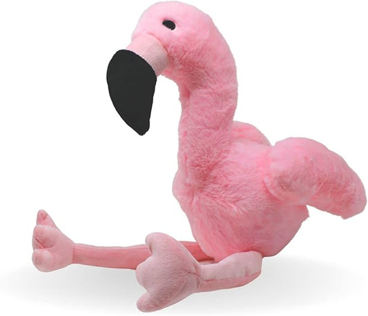 Flourish Pets 3 in 1 Multi-Layer Chew Toy for Active Dogs | Non-Toxic BPA Free Double Stitched Soft Fabric Exterior Dog Toys | Long-Lasting Dog Plush Toys – Large Flamingo 17.5"
