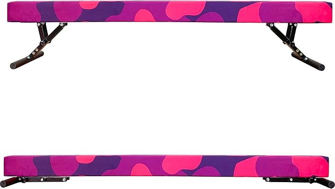 Adjustable Balance Beam 8 ft Gymnastic Beam Adjustable Height for Kids and Teenage of All Gymnastic Levels, Gymnastic Training Beam Gymnastic Equipment for Athlete Home and Gym Club Use