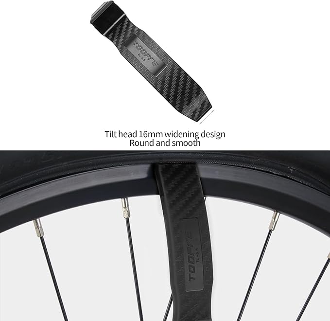 Professional Bike Tire Levers - High-Strength PC Material, Non-Slip Ergonomic Design, Rim Protector for Road/Mountain Bikes(Black)