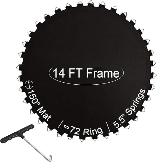 Ketofa 12FT 14FT 15FT Trampoline Mat Replacement, Fits 5.5" Springs 72 80 V-Hooks Round Trampoline Frame,Premium Trampoline Jumping Mat (Excluding Frame and Spring)