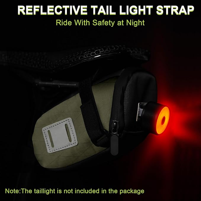 Desing Wish Compact Bike Saddle Bag Water-resistant Bicycle Saddle Bag Reflective Cycling Under Seat Pouch Seat Pack for Mountain/Road Bikes (Green)