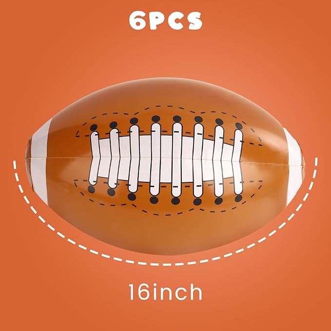 Shindel Inflatable Beach Balls, 16 Inch Large Blow Up Footballs Pool Toys for Party Supplies Decorations for Kids Birthday Summer Beach Water Games