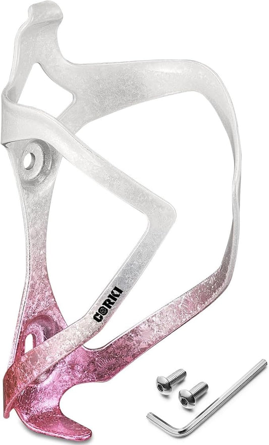 Bike Water Bottle Holder Bicycle Cage for Mountain Road MTB Gravel Adult Bikes Cycling Universal Carrier Rack 1 Pack Aluminum Alloy Ultralight Kettle Drink Accessories White Pink