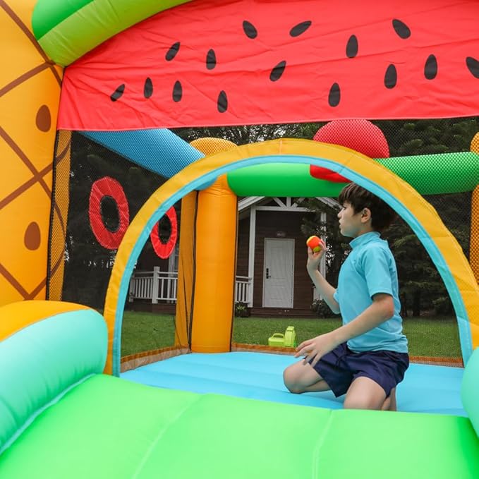 Bounce-House Bouncy-Castle Jump-House for Kids - Inflatable Bounce House with Slide for Indoor and Outdoor - Bouncy House with Blower - Ball Pit for Ages 3-8