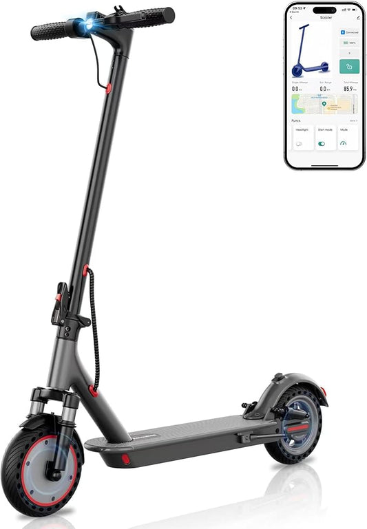Electric Scooter for Adults, Folding E Scooter with 350W/500W Motor 16/21 Mph Top Speed, Max 19-23 Miles Long Range, 8.5''/10'' Solid Tires Commuting Scooters with Dual Brakes System, APP