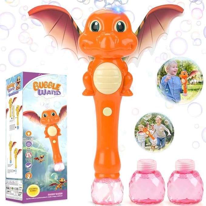 Dinosaur Bubble Wand Toys for Kids Age 3 4 5 6 7 8 Years Old: Bubbles Machine for Kids, Toddler Outdoor Toys, Gifts Birthday Presents for 3 4 5 6 Year Old Boys Girls