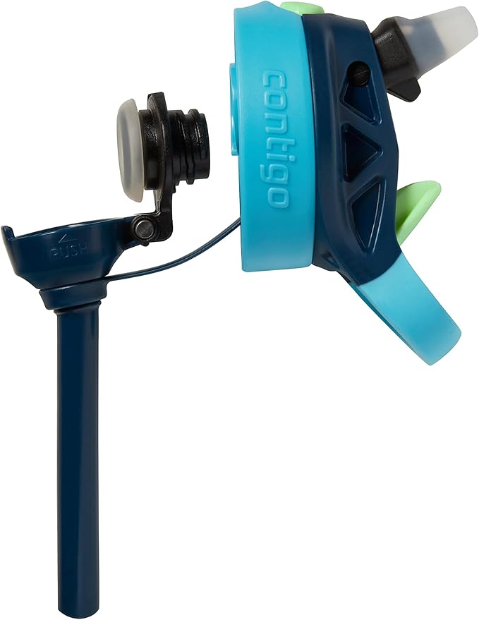 Contigo Kids Water Bottle with Redesigned AUTOSPOUT Straw 14oz. 2 Pack Blueberry and Blue Raspberry & Blueberry and Blue Raspberry with Cosmos