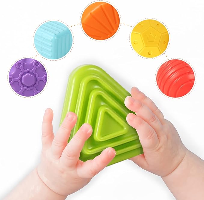 Montessori Toys for 1 Year Old, Cube & 6 Sensory Shape Blocks, Baby Toys 12-18 Months, Developmental Infant Birthday Gifts for Learning Toddler Age 1 2 3