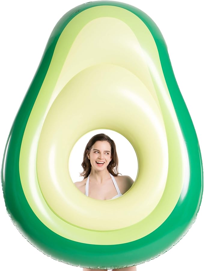 Jasonwell Inflatable Avocado Pool Float Floatie with Ball Water Fun Large Blow Up Summer Beach Swimming Floaty Party Toys Lounge Raft for Kids Adults (XL)