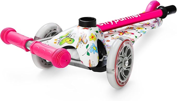 Kids Scooter, Children and Toddler 3 Wheel Kick Scooter for Boys & Girls Ages 2-5, LED Lighted Wheels and 3 Adjustable Height Handlebars, Lean-to-Steer