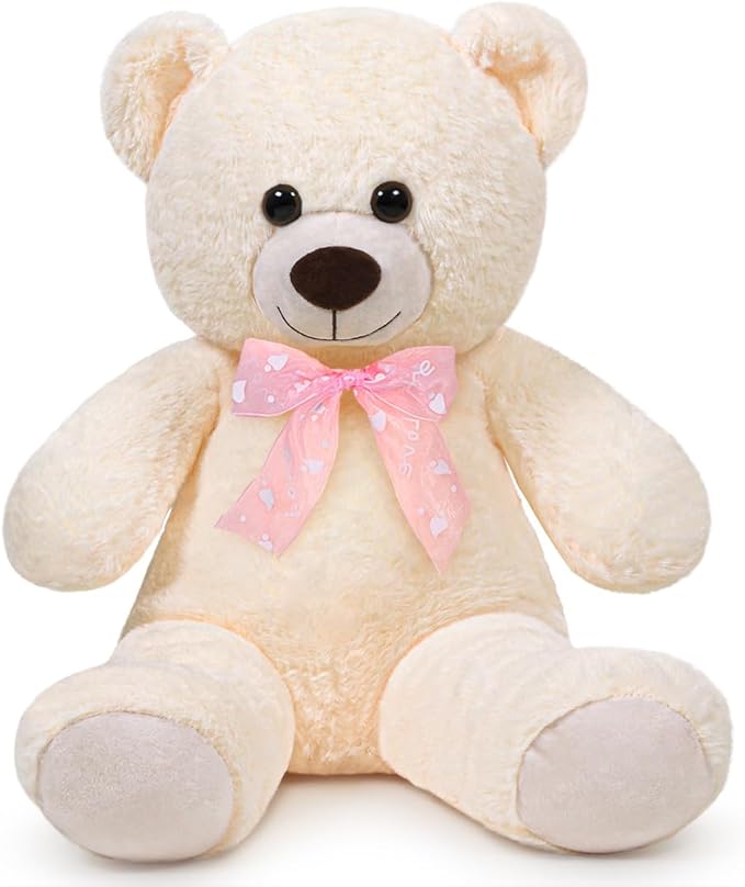 Teddy Bear Stuffed Animal 16'' Small Teddy Bear Plush Toy Gift for Valentine Christmas Birthday White