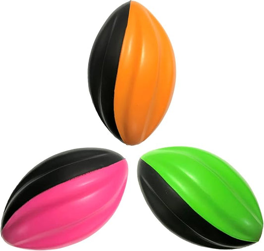 Mini Football 3-Pack - 5” Spiral Foam Football Small Footballs for Kids - Mini Footballs 3-Pack - Soft, Easy Grip Toddler (Pink, Orange, Green)