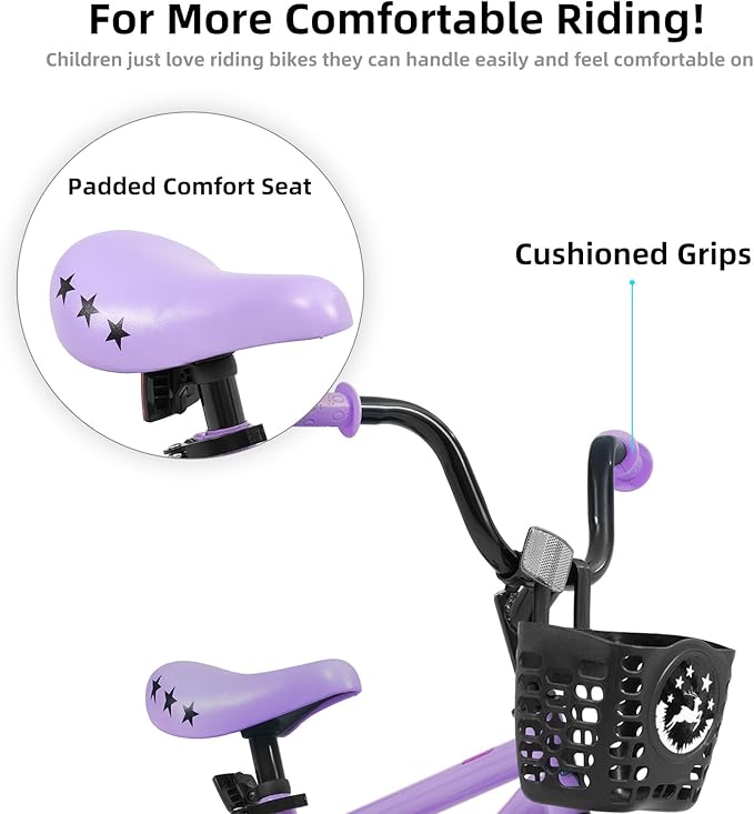 KEANO Cervine 14 16 20 Inch Kids Bike for Boys Girls Ages 3-10 Years, 14 16 Inch Toddler BMX Bikes with Training Wheels and Basket, 20 in Children Bicycles with Kickstand