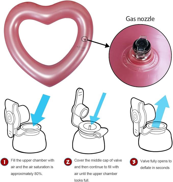 ZHUYNXIR Heart Swimming Pool Float Loungers Tube, Water Fun Beach Party Toys for Kids，Birthday Scene Layout Props.