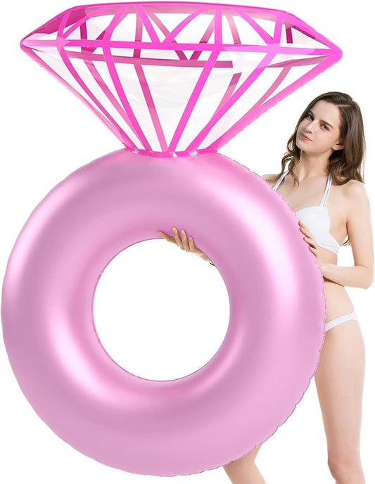 Jasonwell Inflatable Diamond Ring Pool Float - Engagement Ring Bachelorette Party Float Stagette Decorations Swimming Tube Floaty Outdoor Water Lounge Floats for Adults