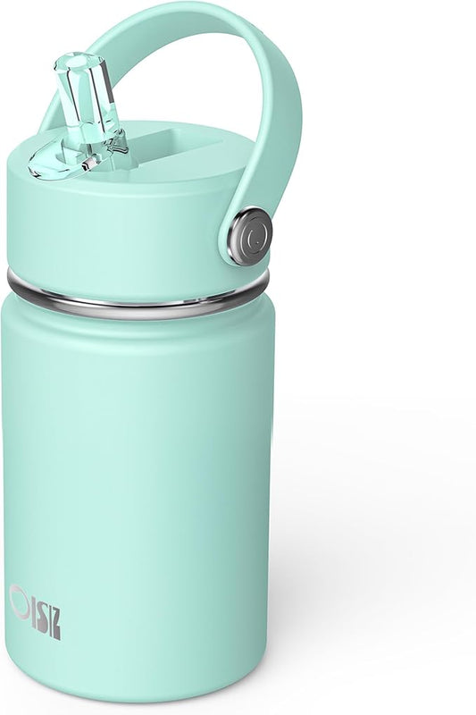 OISIZ Kids Water Bottle with Straw Lid 10oz, Vacuum Insulated 316 Stainless Steel Water Bottles for Kids for School, Leakproof Water Bottle, BPA Free and Keep Cold for 24 Hours
