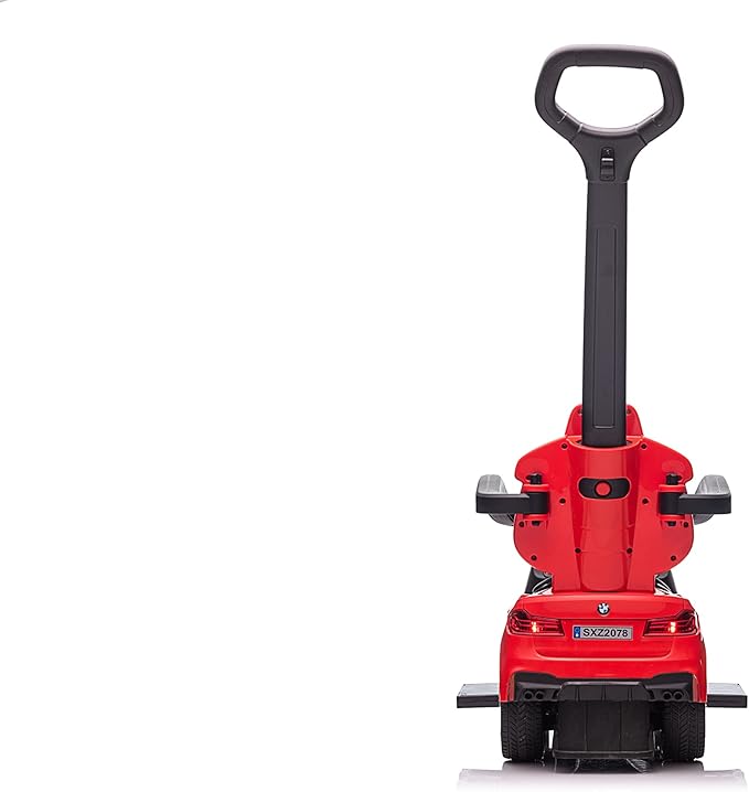 Best Ride On Cars BMW 4 in 1 Battery Powered Push Car, Red, Large