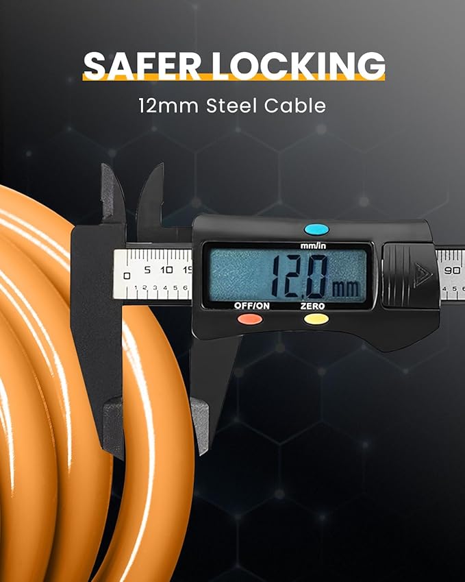 Bike Lock Cable with Combination,High Security 5-Digit Resettable Combination Bicycle Lock Anti-Theft, with Mounting Bracket for Bikes and Scooters
