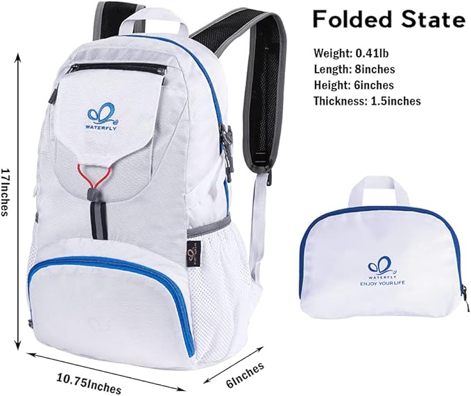 WATERFLY Small Lightweight Packable Backpack: 20l Ultra Light Foldable Travel Hiking Camping Daypack Day Pack for Man Woman
