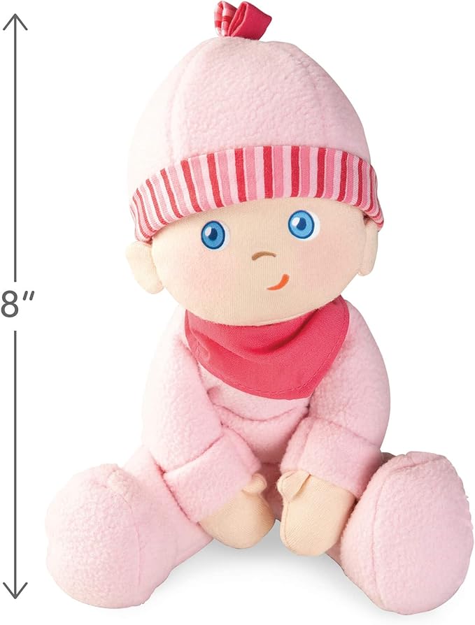 HABA Doll Snug Up Luisa 8" My First Baby Doll, Machine Washable & Safe for Birth & Up, Newborn Toys