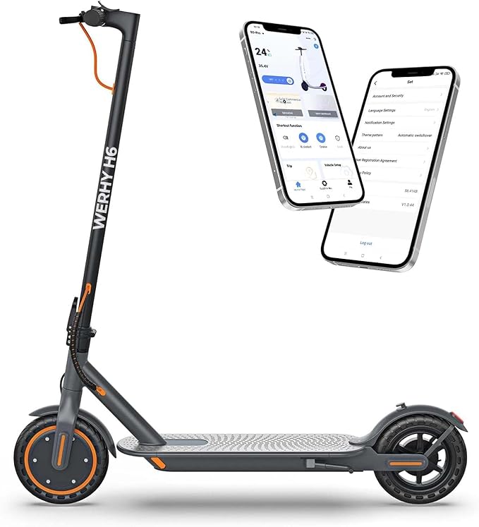 WERHY Electric Scooter, 350W/500W Motor, Top Speed 19/22 mph, Max 16/23/25/28Miles Ranges, Foldable E Scooter for Adults