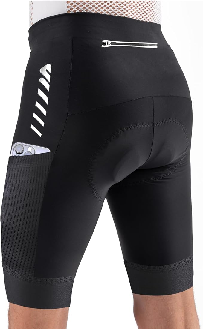 Wulibike Cycling Shorts Men Padded:Tights Highly Elastic Breathable Quick-Drying Road Bike Bicycle Shorts for Men Pockets