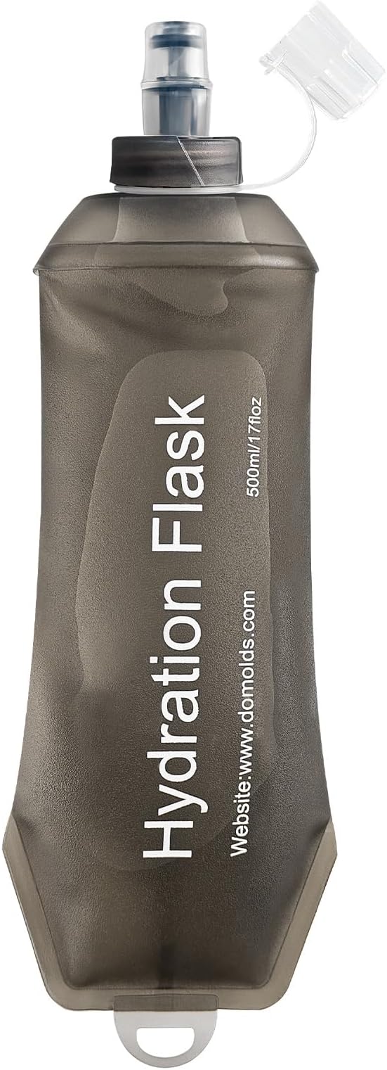 500ml Soft Flask Soft Water Bottle for Running, Hiking, Travelling, Cycling and Climbing - Gray