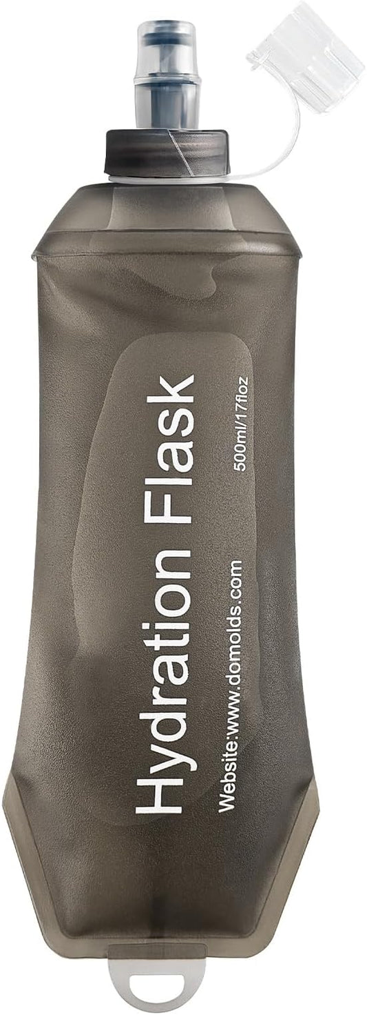 500ml Soft Flask Soft Water Bottle for Running, Hiking, Travelling, Cycling and Climbing - Gray