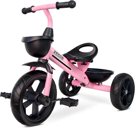 KRIDDO Kids Tricycles Age 24 Month to 4 Years, Toddler Kids Trike for 2.5 to 5 Year Old, Gift Toddler Tricycles for 2-4 Year Olds, Trikes for Toddlers, Sporty Styling, Pink