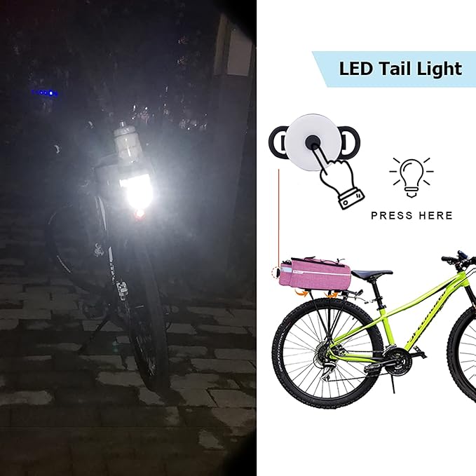 RAYMACE Bike Rear Rack Bag with Tail Light, Bike Truck Cooler Bag for Warm or Cold Items