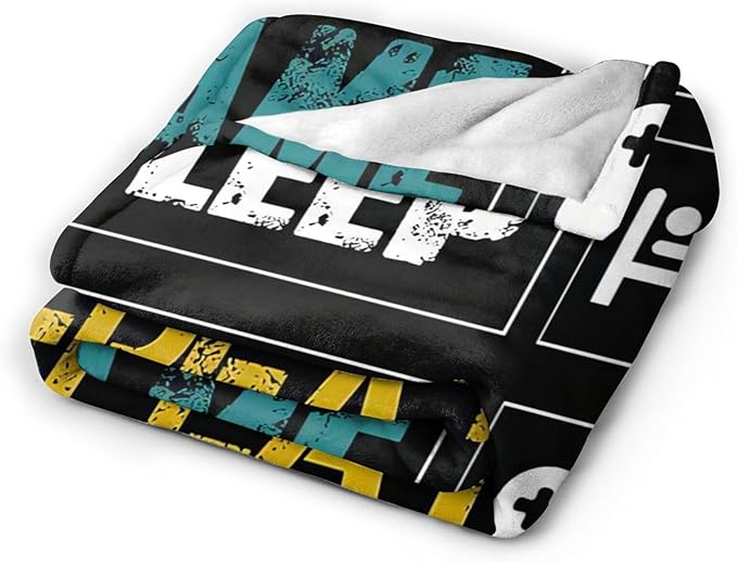 Game Blanket Gaming Gamer Throw Blanket Cozy Plush Black and White Fleece Flannel Ultra Soft Blankets Lightweight Fuzzy Party Gifts for Girls Boys Women Men Adult Kids 60"X50"