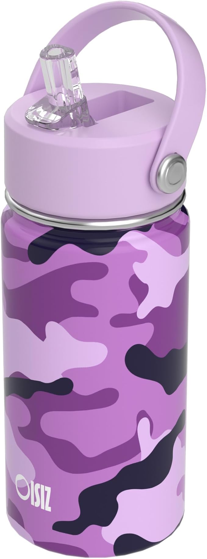 OISIZ Kids Water Bottle with Straw Lid 14oz, Vacuum Insulated 316 Stainless Steel Water Bottles for Kids for School, Leakproof Water Bottle, BPA Free and Keep Cold for 24 Hours