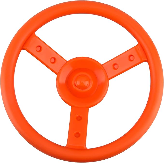 Playground Steering Wheel Accessories Plastic Swingset Steering Wheel Pirate Ship Steering Wheel Playset for Outdoor Backyard Treehouse Playground Jungle Gym (1, Orange)