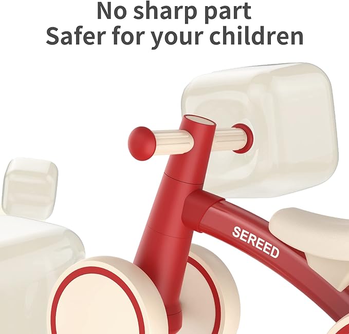 SEREED Baby Balance Bike for 1 Year Old Boys Girls 12-24 Month Toddler Balance Bike, 4 Wheels Toddler First Bike, First Birthday Gifts