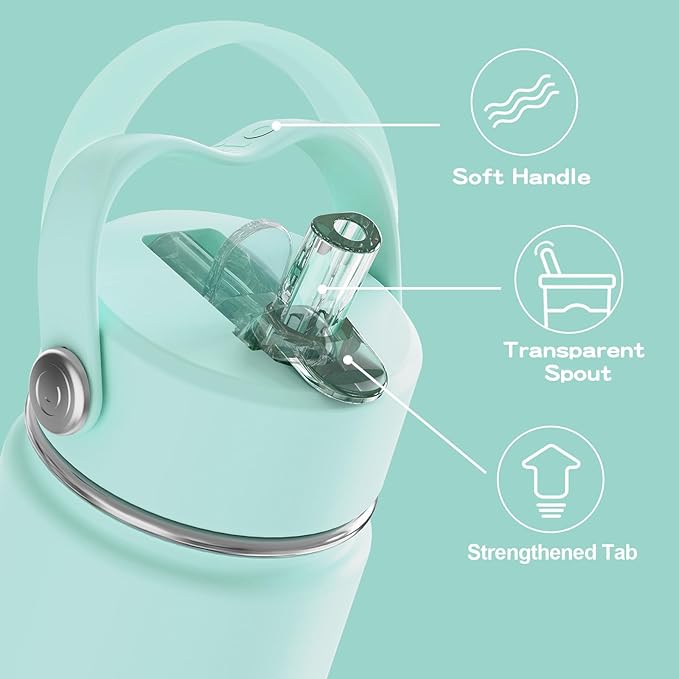 OISIZ Kids Water Bottle with Straw Lid 10oz, Vacuum Insulated 316 Stainless Steel Water Bottles for Kids for School, Leakproof Water Bottle, BPA Free and Keep Cold for 24 Hours