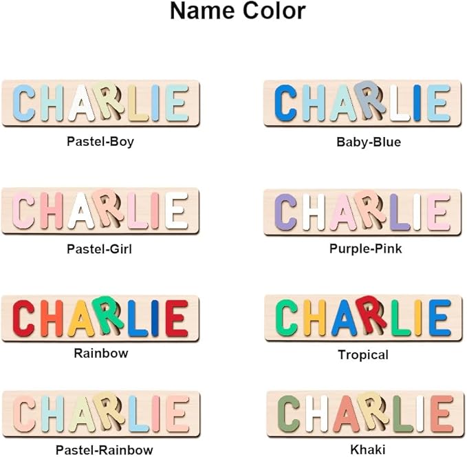 Personalized Name Puzzle for Kids, 5 Lines Custom Wooden Puzzles for Toddlers 1-3, Toddlers Kids Puzzle, 1st Birthday Gifts Boy Girl, Educational Toys, Birthday Easter Christmas