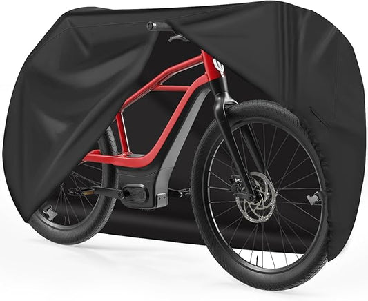Bike Cover for 1 Bike - 600D Bike Covers Outdoor Storage Waterproof & Heavy Duty, Bicycle Cover for Single eBike, Mountain Bike, Road Bike, Hybrid Bike, Beach Cruiser Bike, Scooter and More