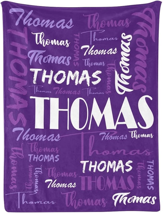 Dr.TOUGH Personalized Name Blanket Personalized Blanket for Adult Kids Flannel Customized Personalized Blankets and Throws